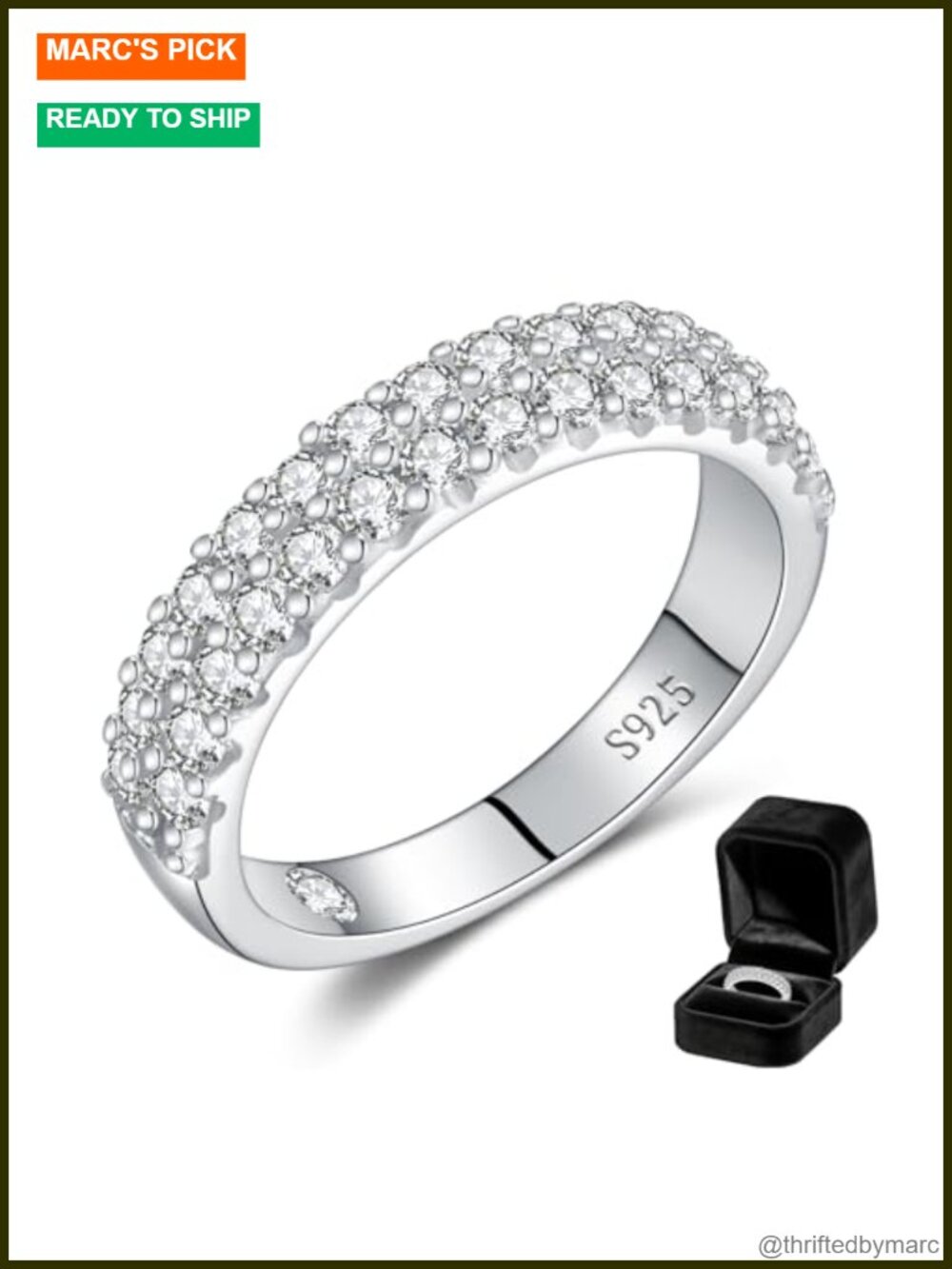 Moissanite Wedding Band 925 Sterling Silver Gold Plated Eternity Ring